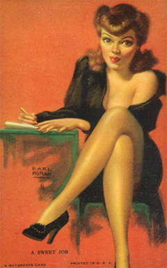 1945 Mutoscope Artist Pin-Up Girls A Sweet Job # Non-Sports Card