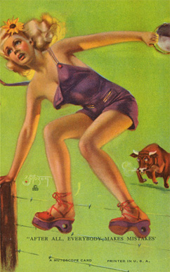 1945 Mutoscope Artist Pin-Up Girls After All, Everybody Makes Mistakes # Non-Sports Card