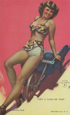 1945 Mutoscope Artist Pin-Up Girls Get A Load Of This # Non-Sports Card