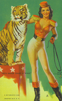 1945 Mutoscope Artist Pin-Up Girls He's Safer Than A Wolf # Non-Sports Card