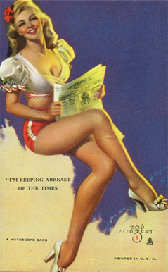 1945 Mutoscope Artist Pin-Up Girls I'm Keeping Abreast Of The Times # Non-Sports Card