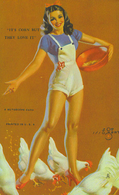1945 Mutoscope Artist Pin-Up Girls It's Corn But They Love It # Non-Sports Card