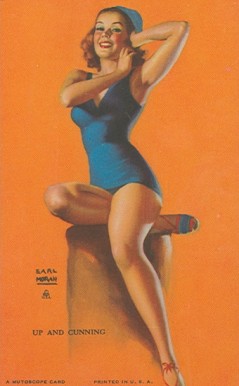 1945 Mutoscope Artist Pin-Up Girls Up And Cunning # Non-Sports Card