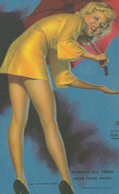1945 Mutoscope Artist Pin-Up Girls Where'd All These Drips Come From? # Non-Sports Card
