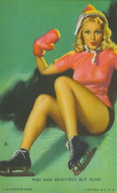 1945 Mutoscope Artist Pin-Up Girls Who Said Beautiful, But Numb? # Non-Sports Card