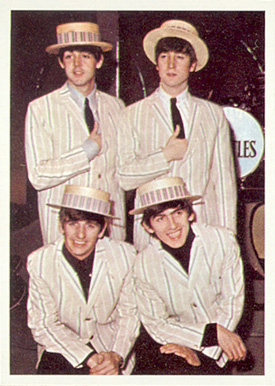 1964 Beatles Color Beatles in straw hats #31 Non-Sports Card