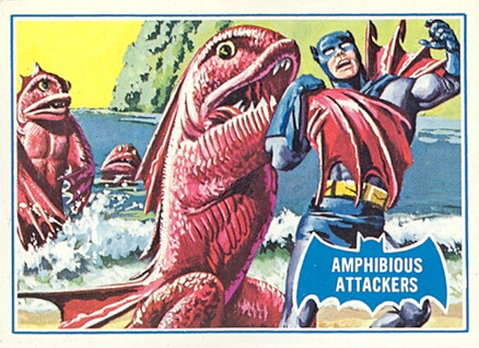 1966 Batman B Series Puzzle Back Amphibious Attackers #10B Non-Sports Card