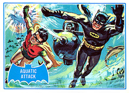 1966 Batman B Series Puzzle Back Aquatic Attack #41B Non-Sports Card