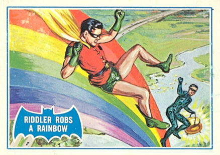 1966 Batman B Series Puzzle Back Riddler Robs a Rainbow #44B Non-Sports Card
