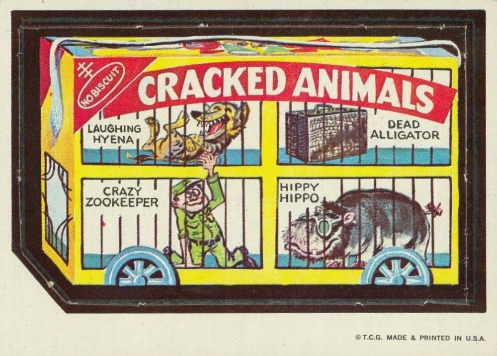 1967 Topps Wacky Packs Die-Cuts Cracked Animals #38 Non-Sports Card