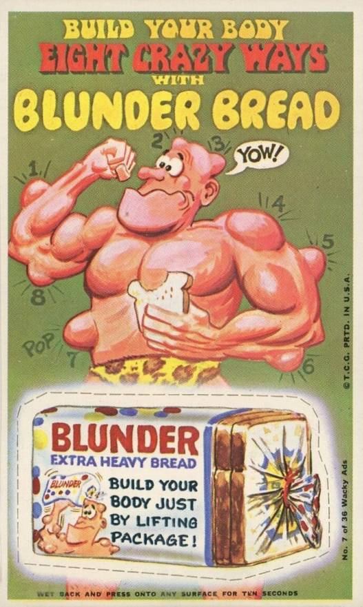 1969 Topps Wacky Ads Blunder Bread #7 Non-Sports Card