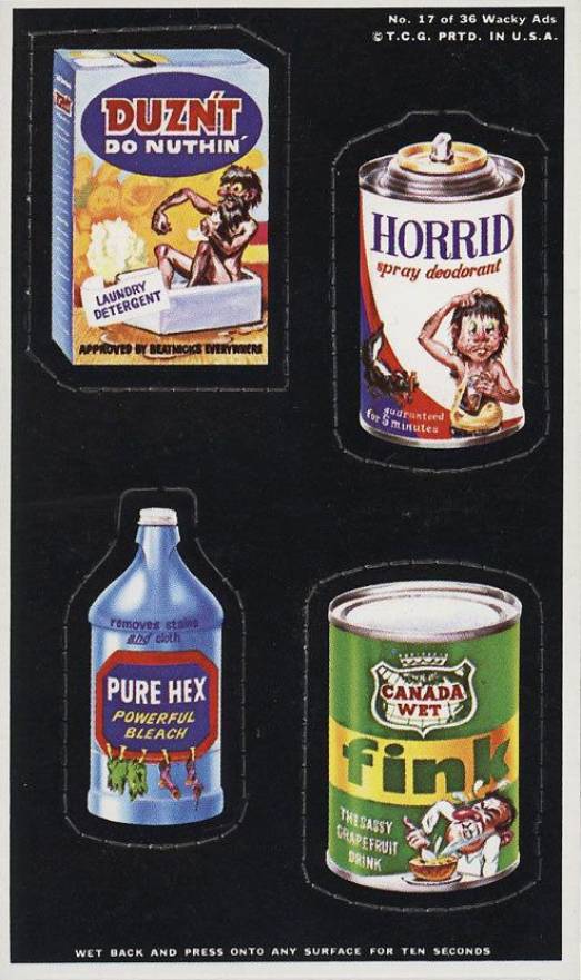 1969 Topps Wacky Ads Duzn't / Horrid / Pure Hex / Fink #17 Non-Sports Card