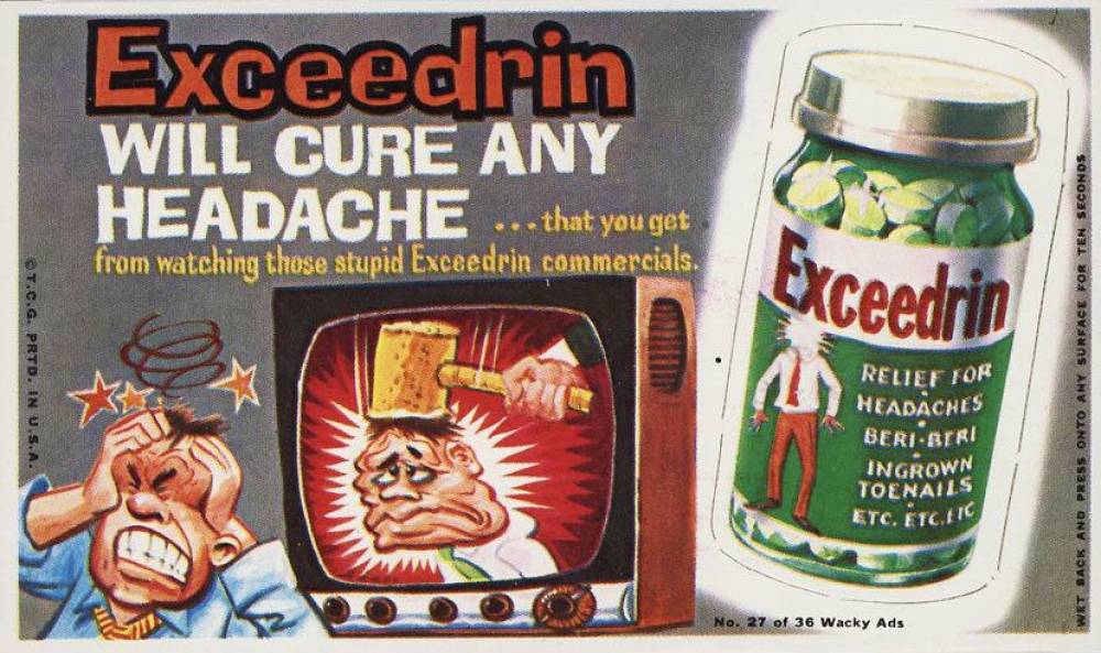 1969 Topps Wacky Ads Exceedrin Tablets #27 Non-Sports Card