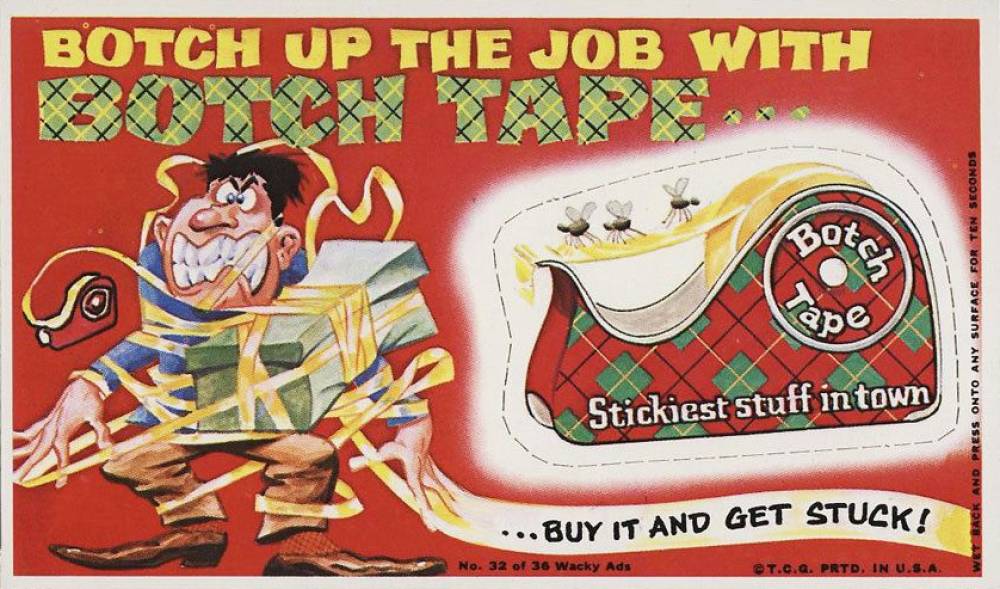 1969 Topps Wacky Ads Botch Tape #32 Non-Sports Card