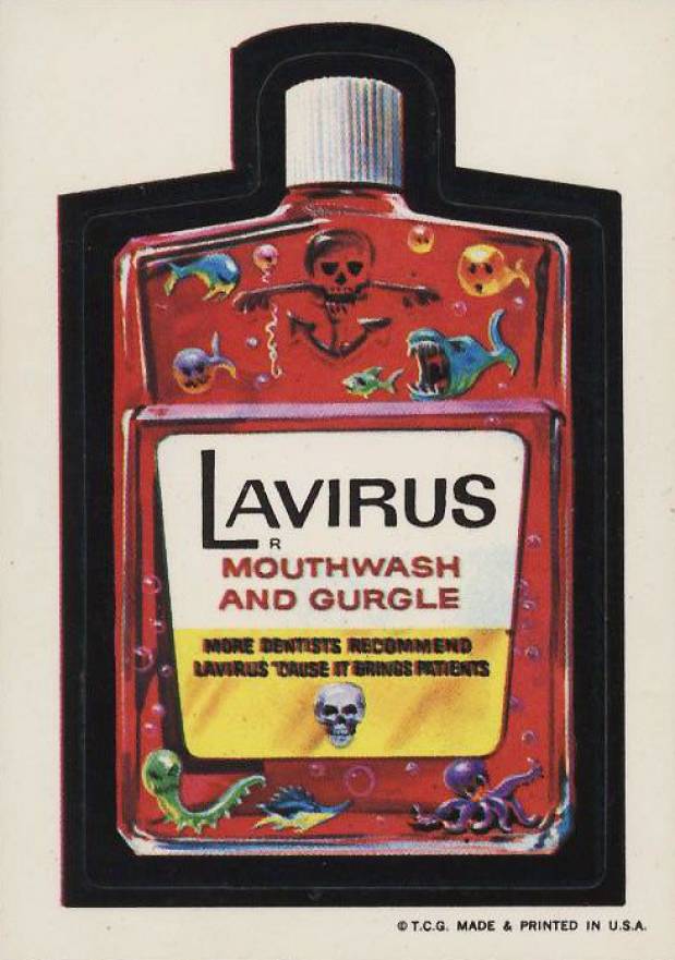 1973 Topps Wacky Packs 1st Series Lavirus Mouthwash # Non-Sports Card