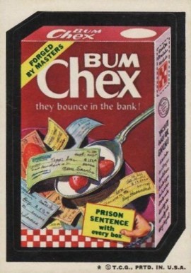 1973 Topps Wacky Packs 4th Series Bum Chex #24 Non-Sports Card
