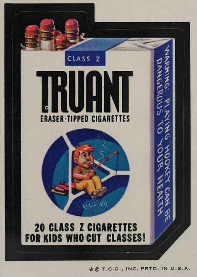 1974 Topps Wacky Packs 6th Series Truant Cigarettes #7 Non-Sports Card