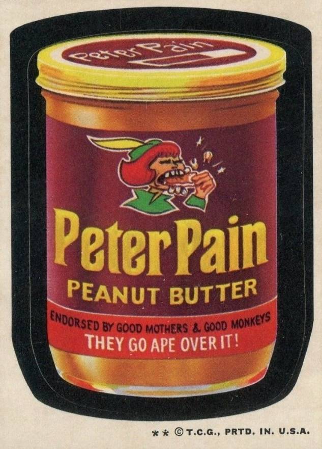 1974 Topps Wacky Packs 6th Series Peter Pain Peanut Butter #12 Non-Sports Card