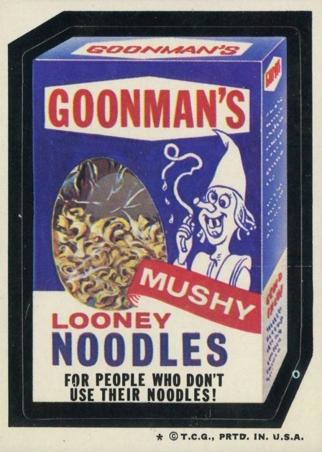 1974 Topps Wacky Packs 6th Series Goonman's Looney Noodles #14 Non-Sports Card