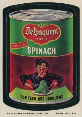 1974 Topps Wacky Packs 9th Series Delinquent Spinach #15 Non-Sports Card