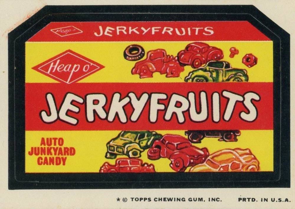 1974 Topps Wacky Packs 9th Series Jerky Fruits #18 Non-Sports Card