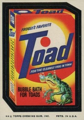 1975 Topps Wacky Packs 12th Series Toad Bubble Bath #1 Non-Sports Card