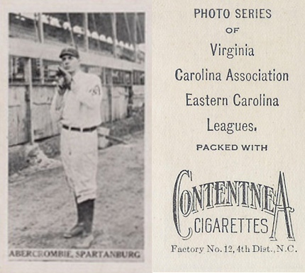 1910 Contentnea Black & White Photo Series Abercrombie, Spartanburg # Baseball Card
