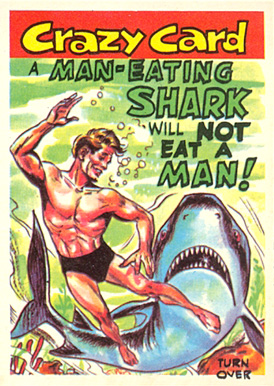 1961 Crazy Cards A man-eating shark... #21 Non-Sports Card