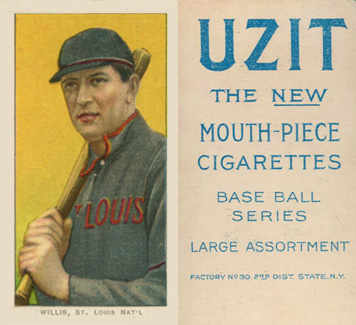 1909 White Borders UZIT Willis, St. Louis Nat'L #515 Baseball Card
