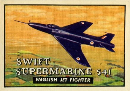 1952 Topps Wings Swift Supermarine 541 #131 Non-Sports Card