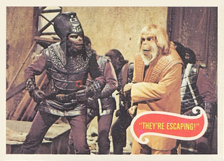 1975 Topps Planet of the Apes They're escaping #30 Non-Sports Card