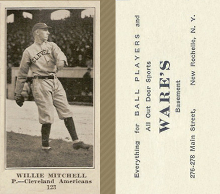 1916 Wares Willie Mitchell #123 Baseball Card