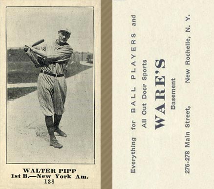 1916 Wares Walter Pipp #138 Baseball Card