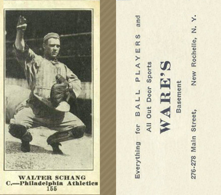1916 Wares Walter Schang #155 Baseball Card