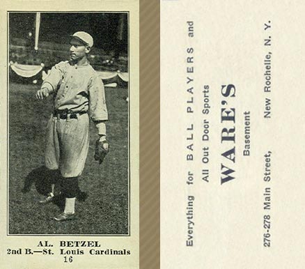 1916 Wares Al Betzel #16 Baseball Card