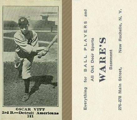 1916 Wares Oscar Vitt #181 Baseball Card