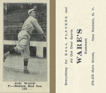 1916 Wares Joe Wood #195 Baseball Card