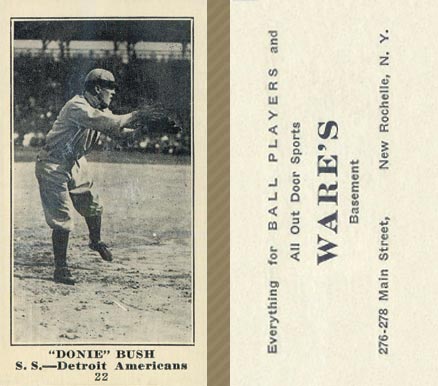 1916 Wares Donnie Bush #22 Baseball Card
