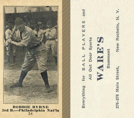 1916 Wares Bobbie Byrne #24 Baseball Card