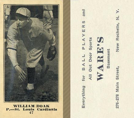 1916 Wares William Doak #47 Baseball Card