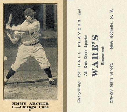 1916 Wares Jimmy Archer #6 Baseball Card