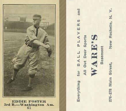 1916 Wares Eddie Foster #61 Baseball Card