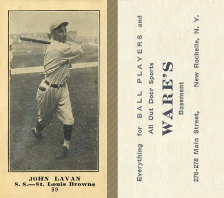 1916 Wares John Lavan #99 Baseball Card