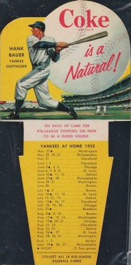 1952 Coca-Cola Playing Tips Hank Bauer # Baseball Card