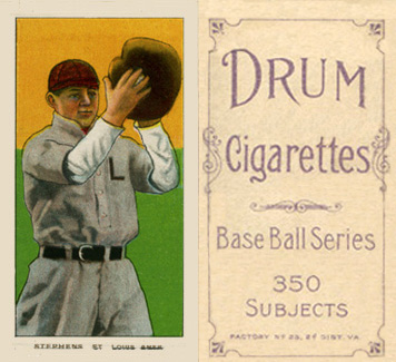 1909 White Borders Drum 350 Stephens, St. Louis Amer. #465 Baseball Card