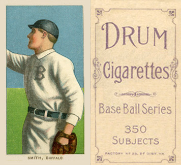 1909 White Borders Drum 350 Smith, Buffalo #451 Baseball Card