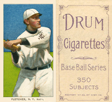 1909 White Borders Drum 350 Fletcher, N.Y. Nat'L #175 Baseball Card