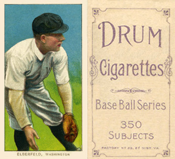 1909 White Borders Drum 350 Elberfeld, Washington #162 Baseball Card