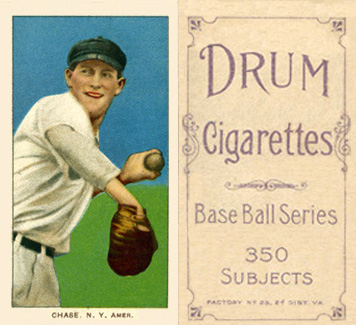 1909 White Borders Drum 350 Chase, N.Y. Amer. #85 Baseball Card