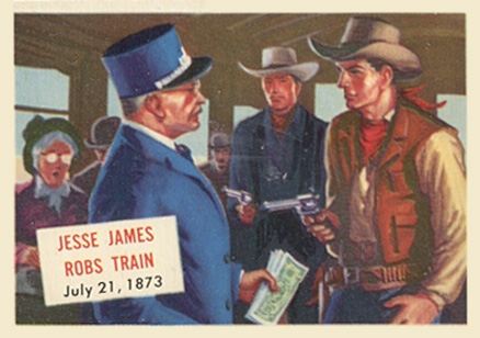 1954 Topps Scoop Jesse James robs train #85 Non-Sports Card